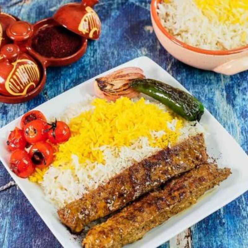 Kabab Plates Over Rice